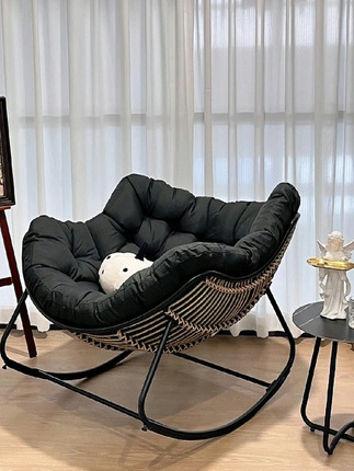 Single Rocking Chair, Modern and Simple, Suitable for Balcony, Living Room, Leisure, Lounging, Home Use, Nap, Lazy Sofa, Can Sit and Recline, Rocking Chair