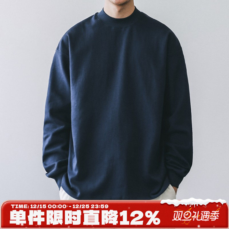 嘿马七作长袖T打底衫半高领情侣