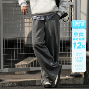 空气层休闲裤 男士 宽松卫裤 阔腿裤 子 380g重磅嘿马七作美式 长裤 春季