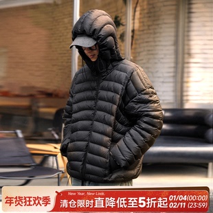 嘿马七作日系复古冬季保暖连帽排骨羽绒服男宽松百搭休闲棉衣外套