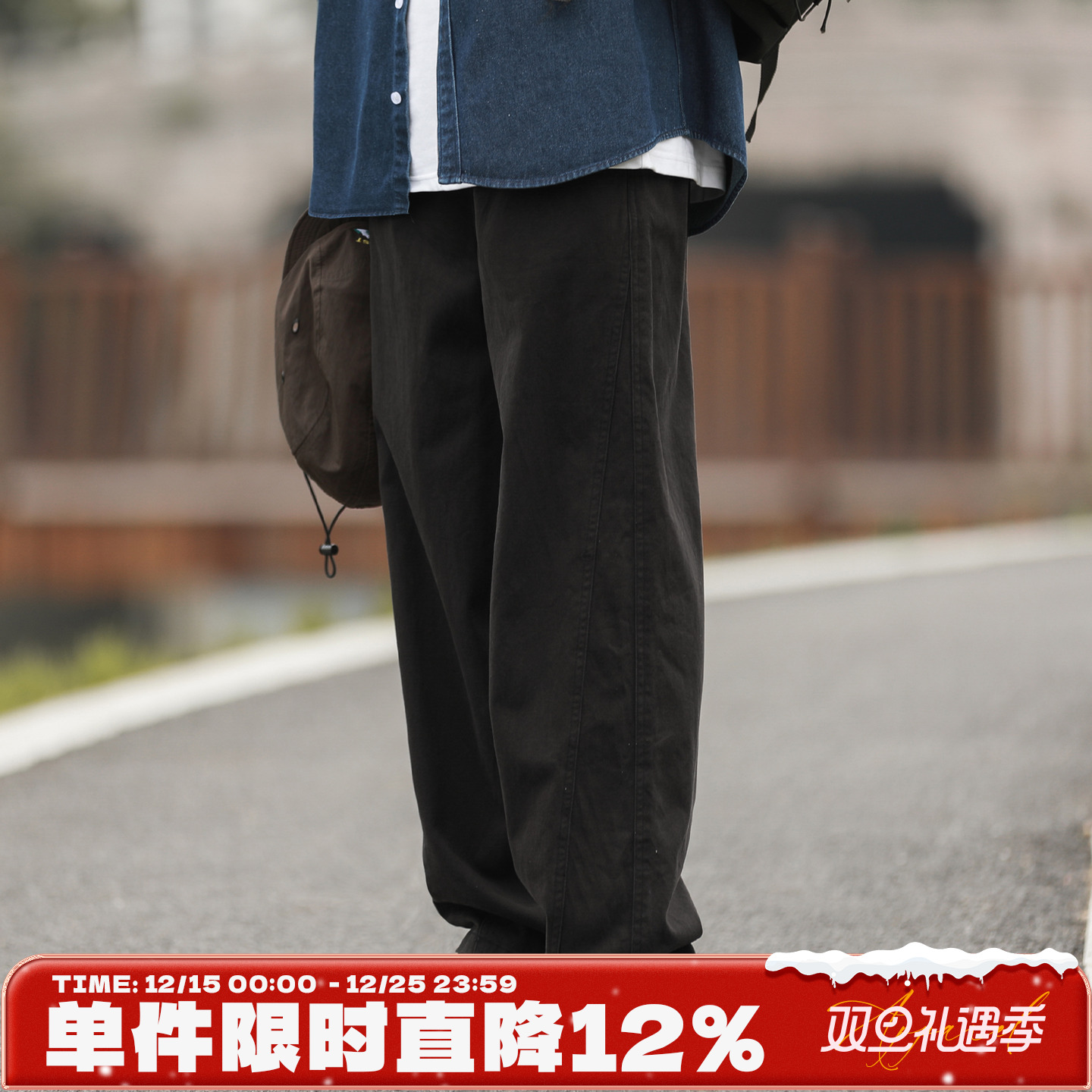 嘿马七作分割工装长裤春秋款