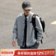 嘿马七作日系复古格子拼接假两件外套男士 潮百搭时尚 舒适上衣