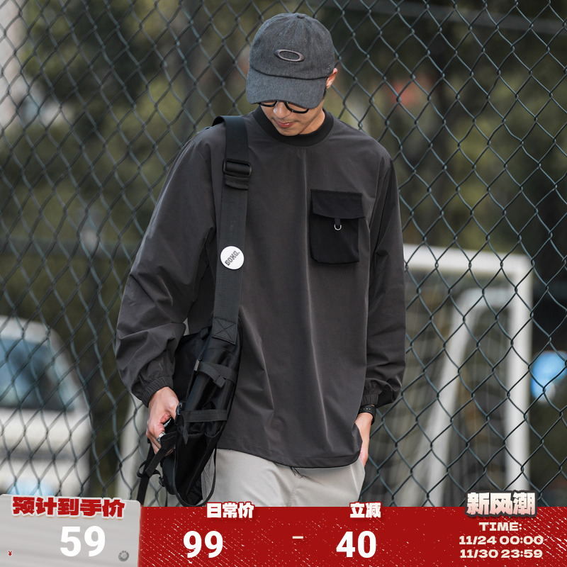 防泼水嘿马七作日系长袖T恤