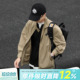 嘿马七作日系复古春秋男士 夹克潮牌宽松休闲外套上衣 户外机能工装