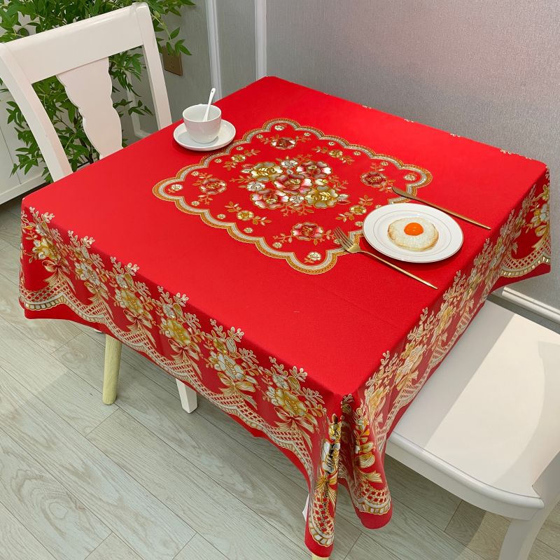 加厚正方形桌布防水防油防烫免洗麻将桌台布餐桌布PVC塑料方桌布