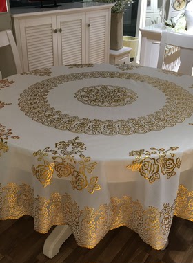 包邮防水大圆桌布家用酒店防水防油防烫免洗圆桌布PVC塑料台布