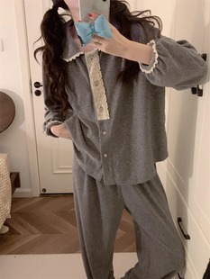 全棉睡衣女2023年新款 休闲高级感家居服 冬季 网红100纯棉春秋韩版