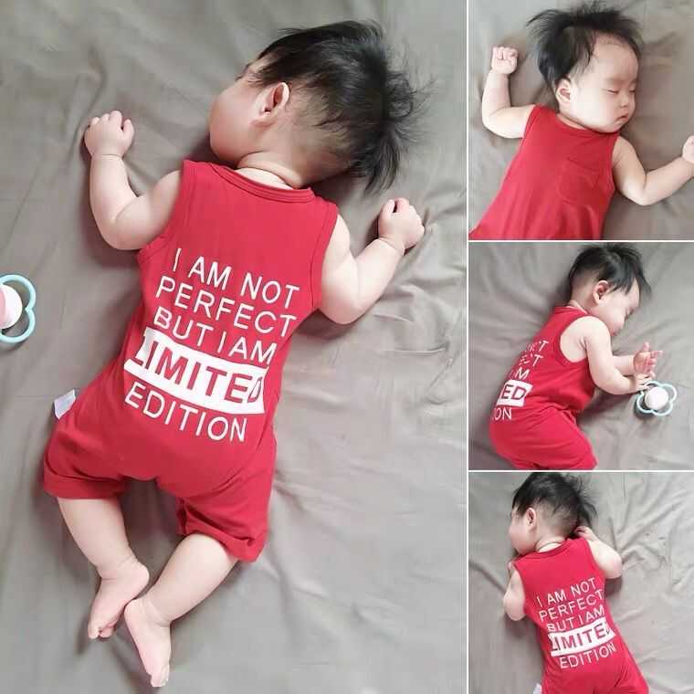 婴儿连体衣服夏装初生男宝宝满月爬服薄款网红无袖哈衣可爱超萌