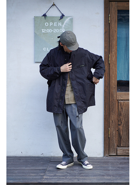 Indigohood薄版m65parka军事复古鱼尾风衣微防水宽松罩衫立领外套