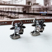 现货英国TateossianRT机械青铜水晶公牛限定男士 袖 扣商务生日礼物