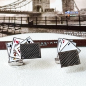 现货英国TateossianRT幸运扑克牌袖 商务生日送礼物 西装 扣男士 衬衫