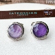 扣男士 现货英国TateossianRT 紫水晶925银珐琅宝石袖 商务生日礼物