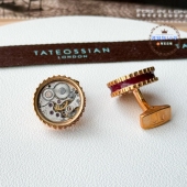 袖 现货英国TateossianRT复古机械圆形珐琅男士 衬衫 扣商务生日礼物