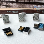 袖 现货英国TateossianRT时尚 16G商务U盘男士 扣商务生日节日送礼物