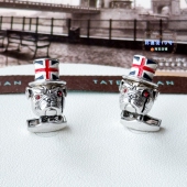 现货英国TateossianRT斗牛犬925银男士 商务精英礼物 扣 衬衫 限量袖