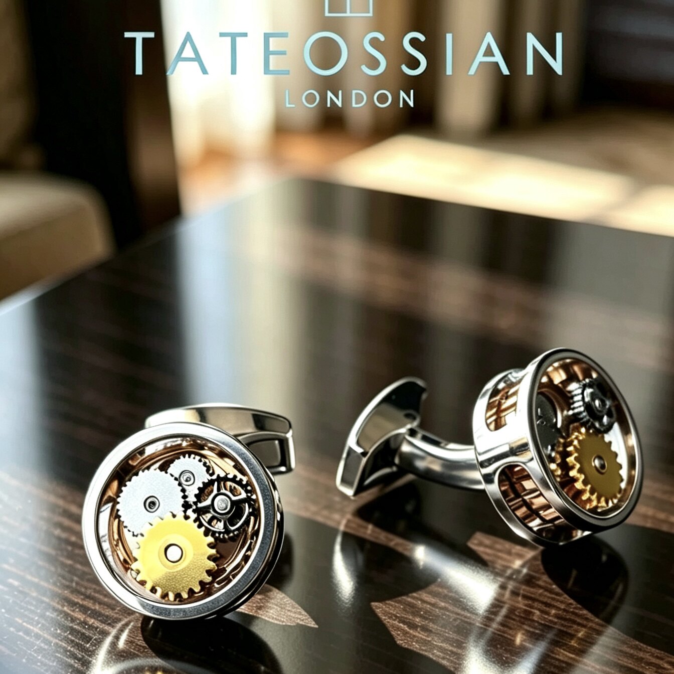 北京闪Tateossian轻奢圆机械袖扣
