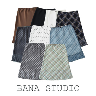 BANA外贸出口尾单美式 纹高腰包臀裙鱼尾中裙半身裙女 复古学院风格