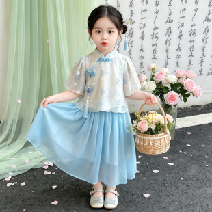 女童2026年中式汉服连衣裙夏季新款超仙网纱两件套甜美国风裙