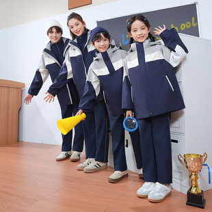 江西吉安市高中小学生校服春夏秋冬四季男女儿童短袖冲锋衣套装冬