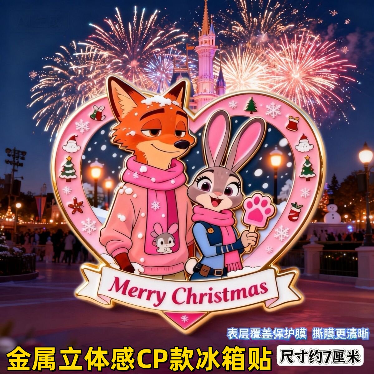 疯狂动物城尼克朱迪磁吸冰箱贴