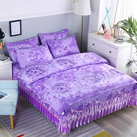 Purple Rose Double -Layer Bed Юбка с четырьмя костюмом
