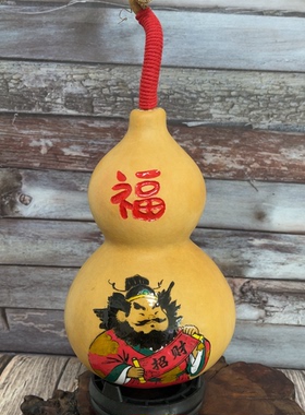 天然葫芦摆件国潮福禄烫画家居玄关装饰客厅非遗工艺品大号带龙头