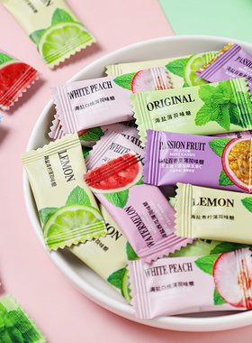 亲劲维C无糖海盐薄荷糖商用清新口气袋装小零食餐饮酒店招待糖果