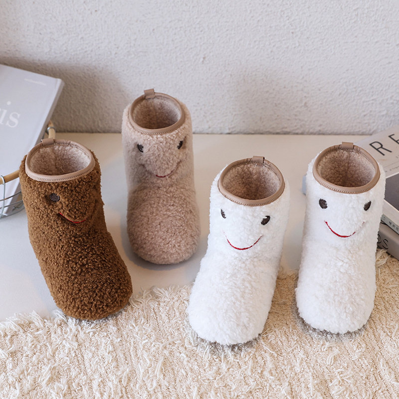 儿童棉靴冬季宝宝毛毛鞋可爱笑脸加绒保暖女孩短靴软底女童雪地靴,童鞋/婴儿鞋/亲子鞋,棉靴,淘宝优惠券,粉丝福利购,淘宝优惠卷