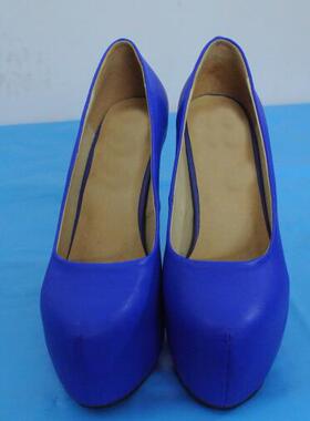 超高跟内防水台单鞋真皮圆头浅口女鞋 小码大码26--50码