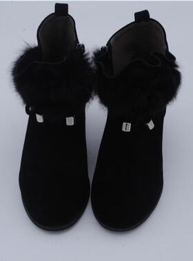 来图片定做残疾人1-2厘米内增高春秋冬季新款潮加绒粗跟磨砂女士