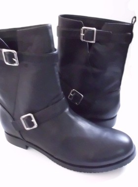 来图片定制冬季百搭时尚低跟圆头特小码特大码肥MM大筒围41424344