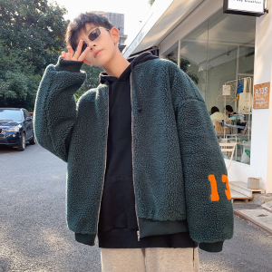 2020港风新款羊羔毛加厚外套男棉衣秋冬宽松夹克226-3-6626-P110图片