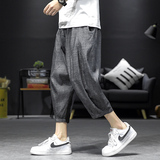 2021夏日系黑墙大码裤子男潮流宽潮牌牛仔七分裤夏226-3-6099-P45，男装牛仔裤，星座226-3