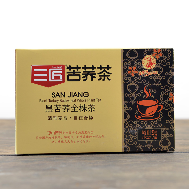 正品包郵 三匠黑苦蕎全株茶120g5g*24小袋裝四川涼山苦蕎茶蕎麥茶