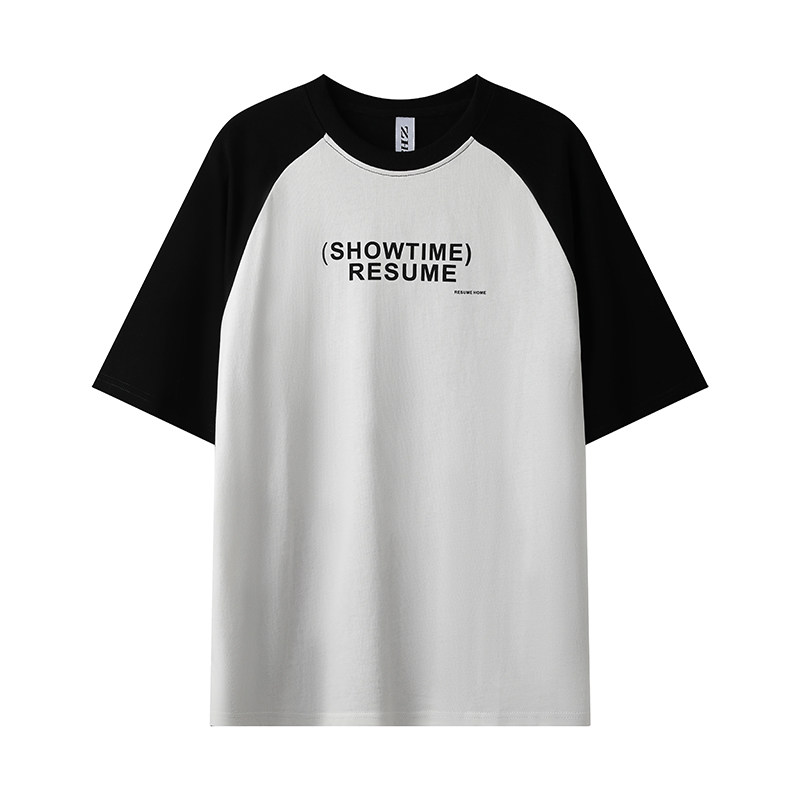 A353-T71030-P40夏季圆领套头拼色短袖T恤男士宽松休闲插肩袖上衣，男装T恤，星座1308-1（原A353）