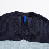 A353-M173特-P35韩版V领套头无袖拼色毛衣男女针织衫上衣蓝色，男装背心/马甲，星座1308-1（原A353）