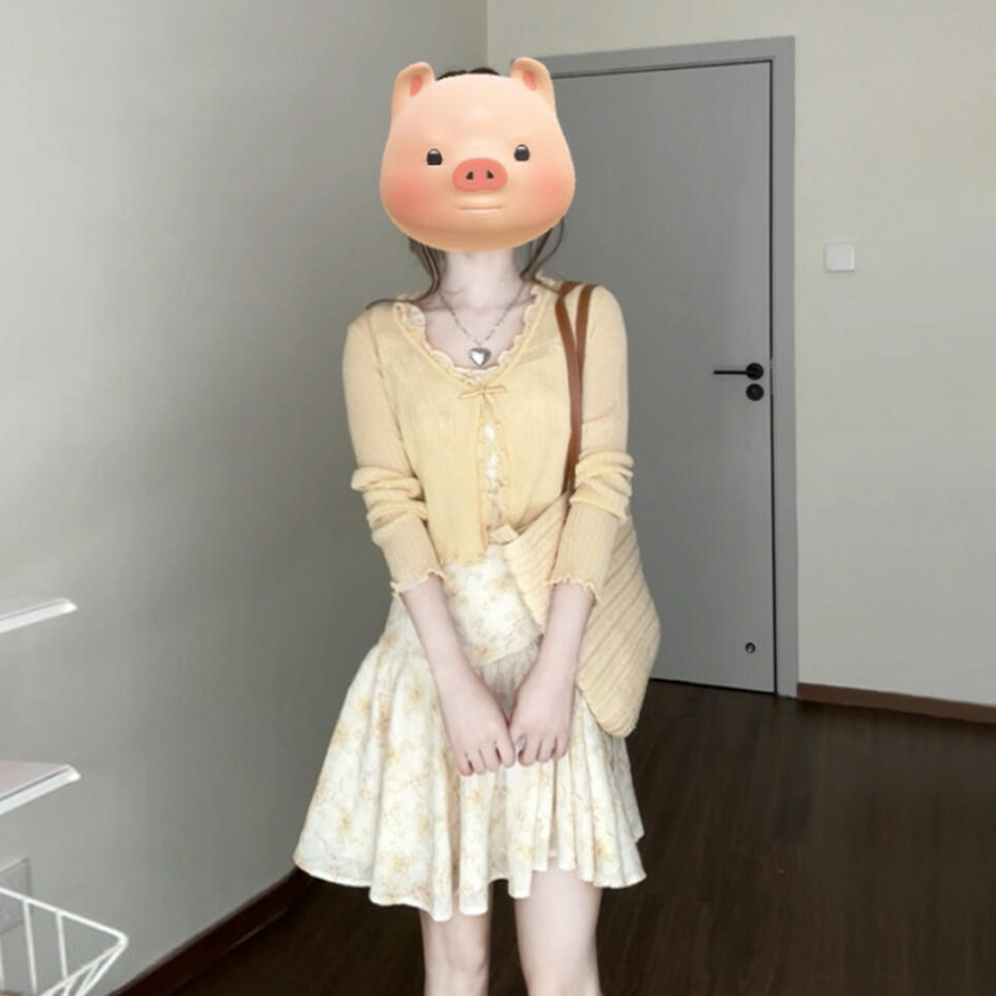 2026新款法式碎花吊带连衣裙子女夏季小个子收腰a字蓬蓬短裙套装