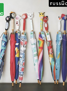 法国Vilac 儿童雨伞木质轻便长柄直柄可爱卡通图案防晒手动开合