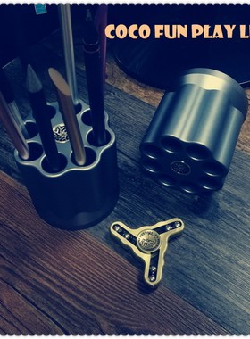 左轮旋转多功能办公用品金属笔筒