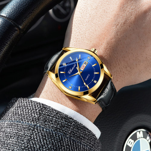 防水夜光双日历晨曦镶钻时尚手表