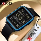 欧范尼时男士 腕表青少年大表盘倒计时学生电子手表防水个性 方形潮