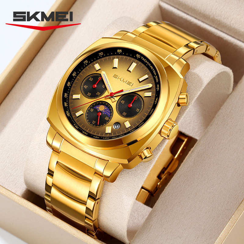 SKMEI时刻美跨境男士钢带日历商