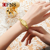 欧范尼女士手表镶钻皮带30M防水手表椭圆小表盘中古风石英表