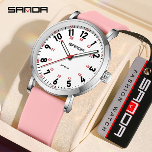 SANDA学生手表男女士超薄ins风腕表大表盘数字简约气质休闲男女表