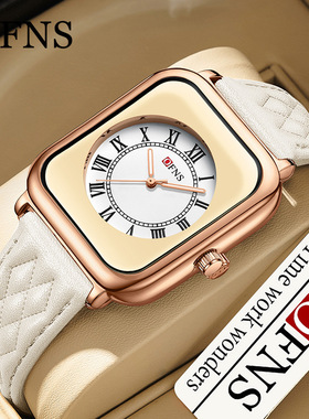 OFNS/欧范尼时复古高档皮带男女士简约气质罗马刻度防水手表男女