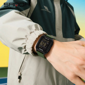 三达热卖 方形男表户外夜光防水多功能腕表简约单显运动电子表