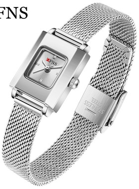 OFNS女士腕表防水轻奢小方表商务休闲女款石英表超薄学生手链手表