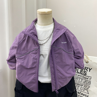 男童外套春夏季2026新款薄款儿童防晒衫长袖宝宝开衫早秋纯色韩版