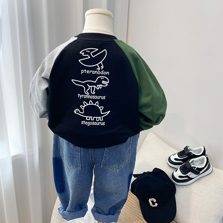春秋男童卫衣韩版卡通恐龙