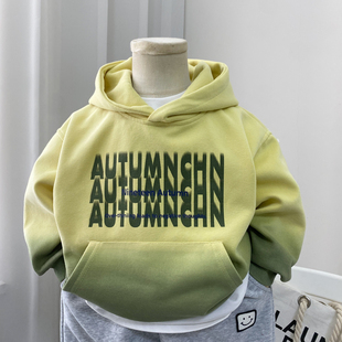 男童连帽卫衣春秋款2026新款儿童春装男孩上衣带帽潮时尚中童小童